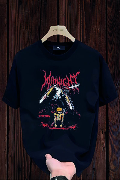 donamod Siyah Anime : Chainsaw Man - Denji In Darkness (unisex) T-shirt-favor...