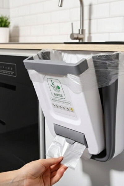 yusa stores سلة مهملات قابلة للطي للمطبخ مع حاوية، سلة قمامة عملية موفرة للمساحة