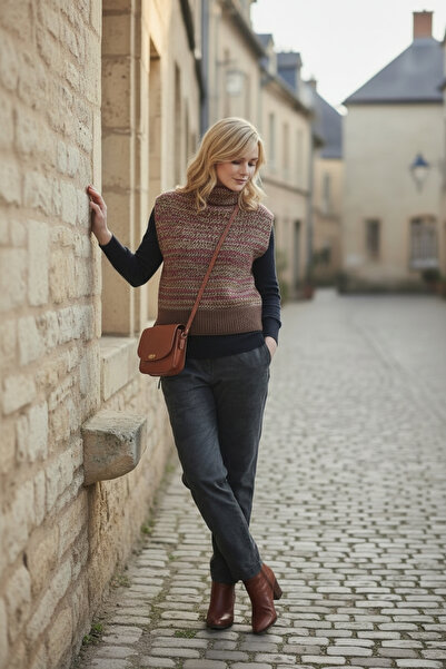 Örgü Sanatı El Örgüsü Tasarım Zırh Örgü Süveter, İki Şiş El Emeği Kadın Süvet...