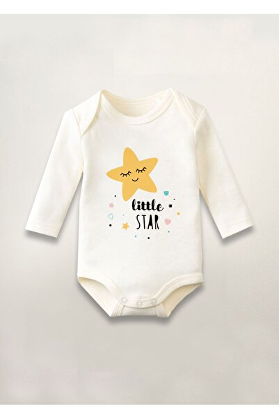 MODA Little Star Printed Cotton Long Sleeve Snap Baby Bodysuit Undershirt Jum...