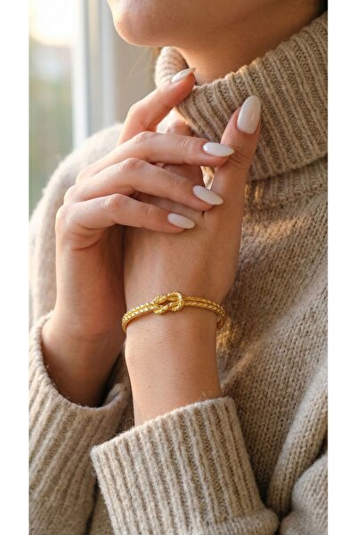 FerizZ Altın Kaplama İmitasyon İşlemeli Model Aşk Düğümü Ajda Bilezik BLZ-3137