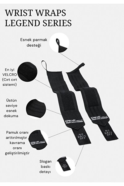 Dex Supports Lasting Energy Wrist Wraps, Spor Bileklik , Legend Series 2'li Paket