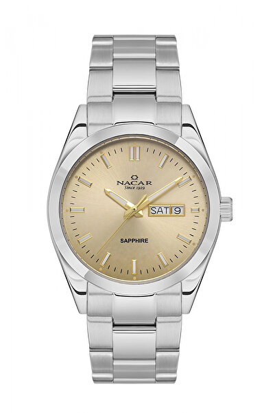 Nacar Safir Glass Classic Silver Men's Wristwatch Nc31- 299227 -Acm