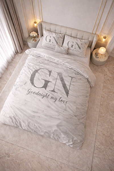 Sleeptime Lenjerie de pat dublu, microfibra, 3 piese, 200x200/220 cm – Goodnight Silver