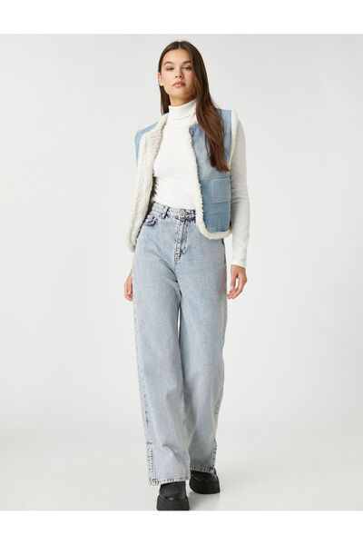 Koton Vestă indigo ușoară pentru femei 3WAL20005MD