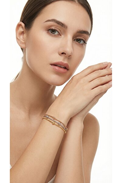 Mimoza Accessories سوار فولاذي، موديل سلسلة كروية بثلاثة ألوان
