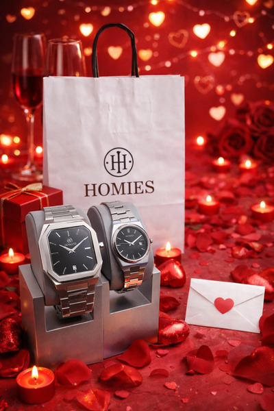 Homies SEVİLİLER GÜNÜNE ÖZEL ÇİFT SAATİ ORJİNAL 2 YIL GARANTİLİ HEDİYELİK KUT...