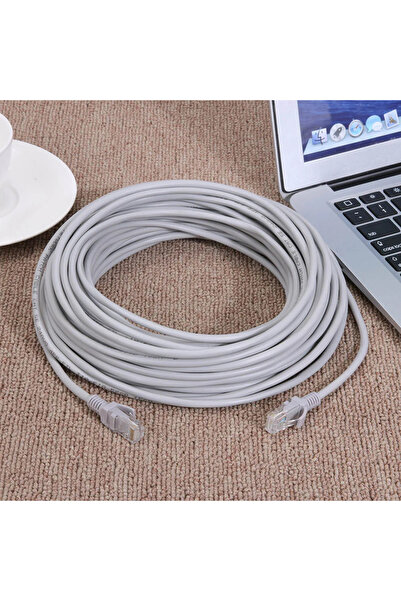 Choice كابل إيثرنت Cat5 أبيض بطول 20 مترًا - يدعم كابل شبكات الكمبيوتر Cat5e ...