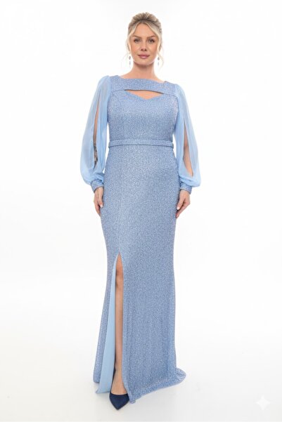 Donna Miranda Yırtmaçlı Pencereli Abiye Elbise