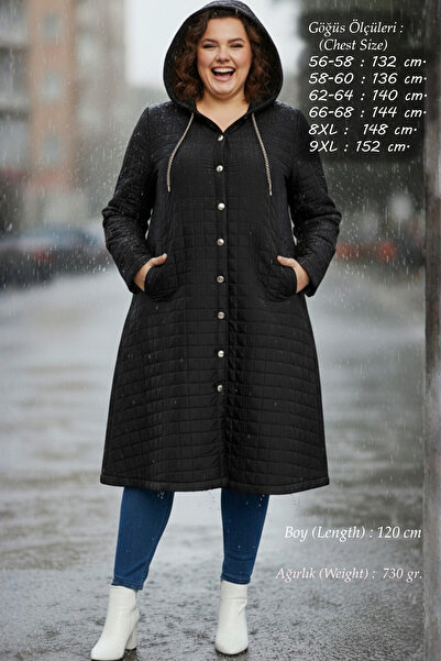 Laden Palton pentru femei de mărime mare, matlasat, de tranziție Battal Anne,...