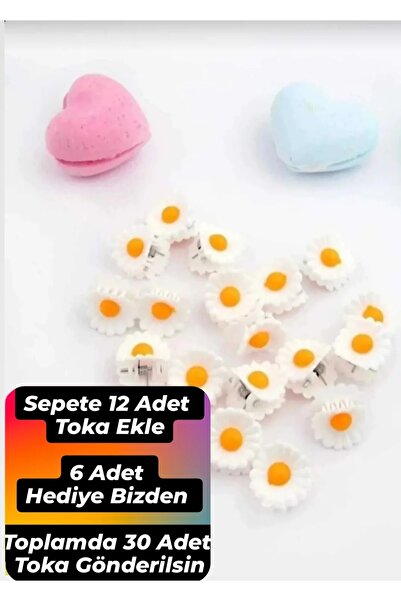 modares Beyaz Papatya Desenli 2 Adet Mandal Toka Saç Süsü