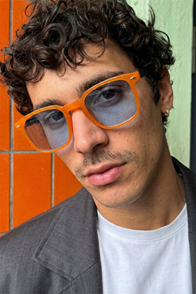 Eyesofia نظارة شمسية دييجو للرجال باللون البرتقالي والأزرق