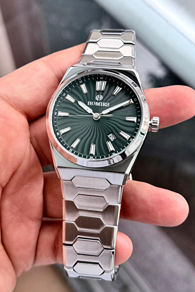 Homies ساعة يد رجالية بسوار فضي اللون من الفولاذ مقاومة للماء 3 أتم مع علبة ه...