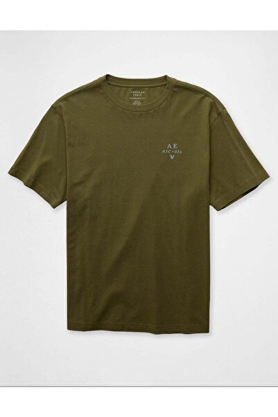 AMERICAN EAGLE تي شيرت AE قصير الأكمام برسومات مصبوغة بالغمس