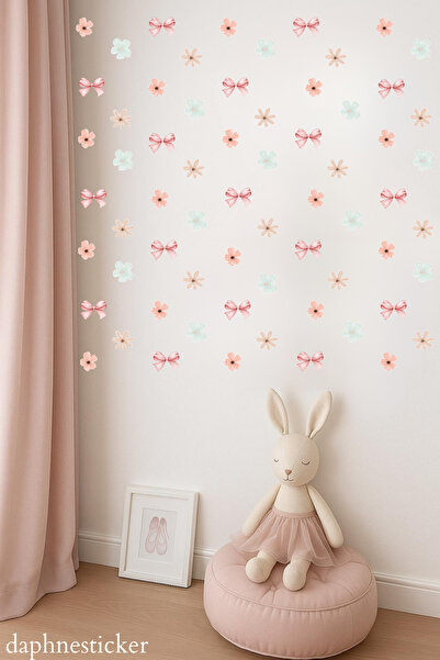 Tasarım Bale Yapan Tavşanlar Tamamlayıcı Ürün-140 Parça, Çocuk Odası Duvar St...