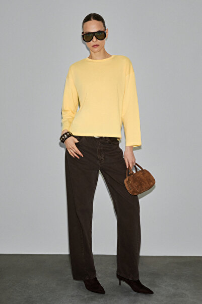 GRIMELANGE Basil Women's Oversized 100% Organic Cotton Knitted Long Sleeve Ye...