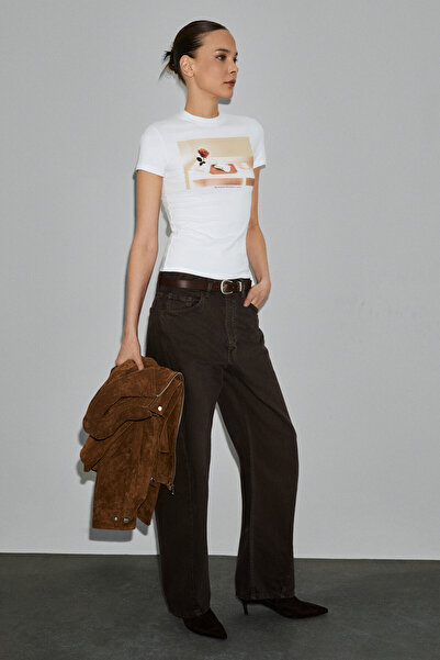 GRIMELANGE Areluna Women's Organic Cotton Crew Neck Short Sleeve Slim Fit Whi...