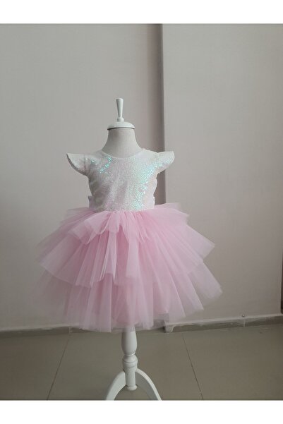 Kidstore Kız Çocuk Eteği Pembe Katkat Hayal Tül Elbise