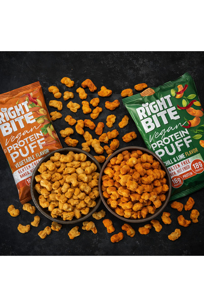 bite & more Right Bite Vegan Protein Puff Vegetable and Chilli Lemon Flavor (...