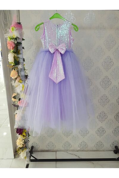 Kidstore Çocuk Uzun Arkası Fiyonklu Elbise