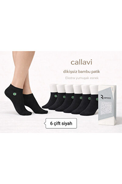 CALLAVI Dikişsiz Bambu Süper Esnek Patik Kutulu 6 Çift