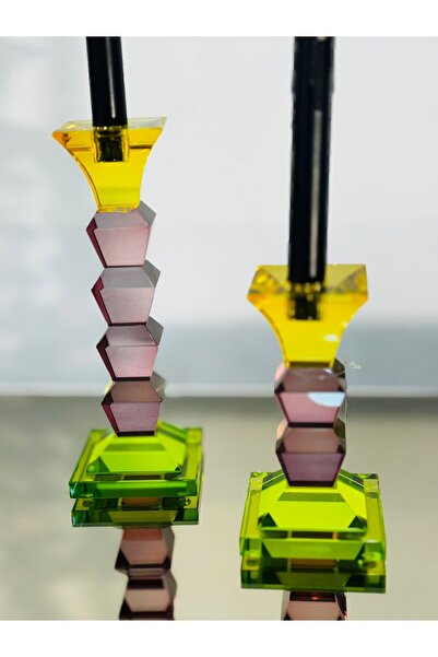 zepce design Colorful Sütun cam Şamdan dekoratif mumluk