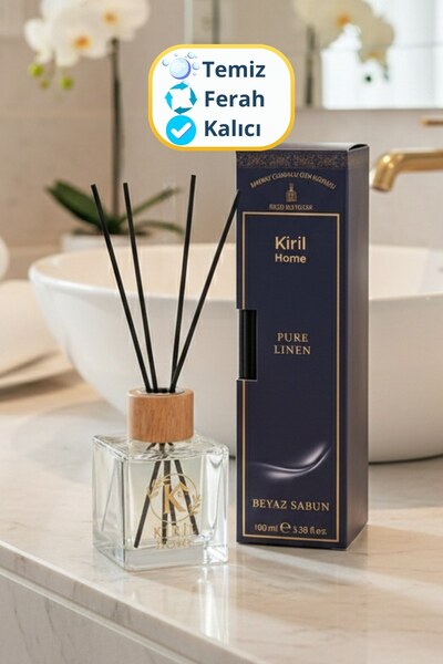 Kiril Home Beyaz Sabun Oda Kokusu 100 ml Premium Ahşap Kapaklı
