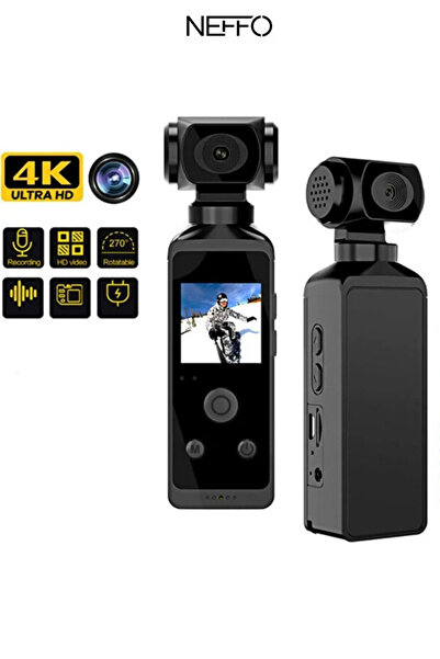 NEFFO 4K Taşınabilir Gimbal Aksiyon Kamerası – Ultra Stabil Çekim, Anti-Shake...