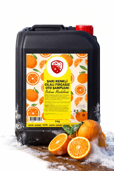 NEWMİX 5 Lt Cilalı Fırçasız Sarı Renkli Bodrum Mandalinası Oto Şampuanı