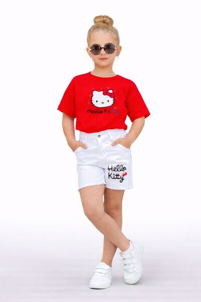 RAPAPA Set de pantaloni scurți de vară în stil Gabardine pentru fete Blyz+Sho...