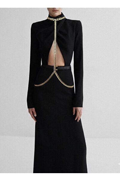 Maiden design Gold Renk Vücut Takısı Zincir