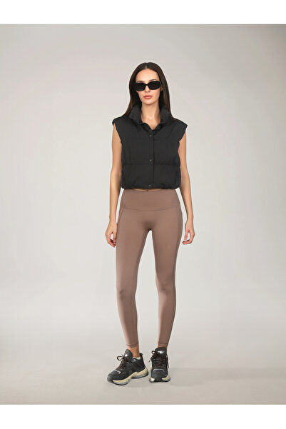 RARE SEASON Ultra Yumuşak Kadın Çift Cepli Yüksek Belli Vizon Rengi Tayt