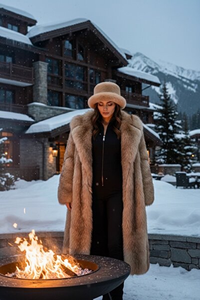 DESS DESIGN قبعة شتوية نسائية ناعمة الملمس من نويريه بيلوش كاميل - قابلة للتع...