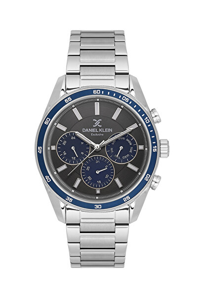 Daniel Klein ساعة رجالية حصرية من الفولاذ المقاوم للصدأ باللون الفضي DK.1.142...