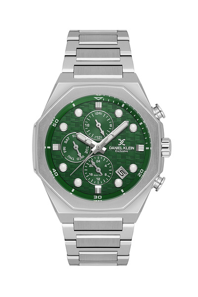 Daniel Klein ساعة رجالية حصرية من الفولاذ المقاوم للصدأ باللون الفضي DK.1.142...