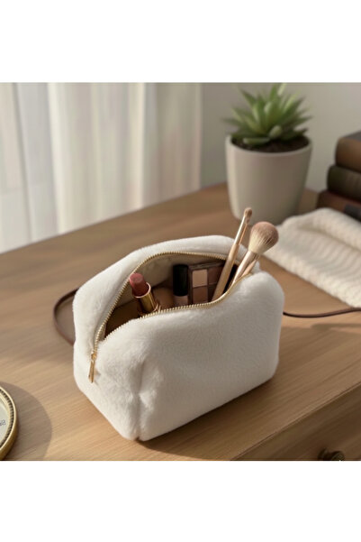 beewear Teddy Peluş Fermuarlı Çok Amaçlı Çanta