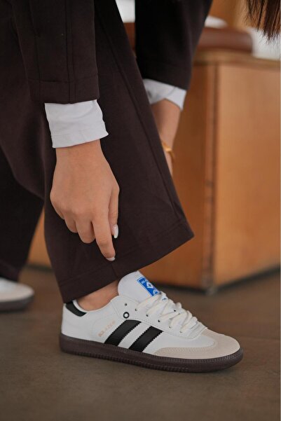 SOLAZER Pantofi de damă, alb, negru, cu talpă ortopedică, cu detaliu în linie...