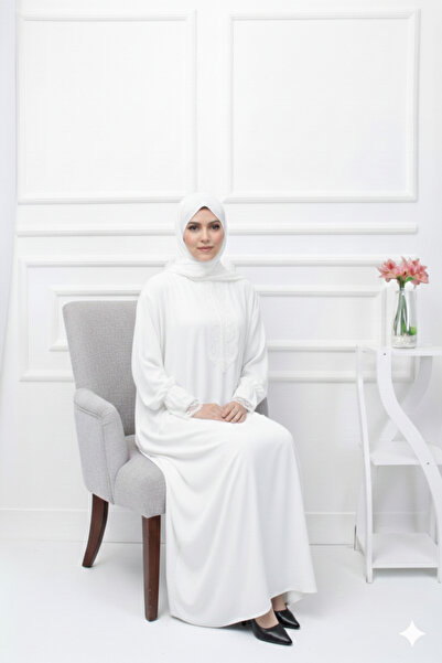 Kutay Collection Rochie de rugăciune islamică pentru femei cu șal