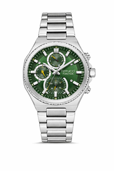 Ferrucci Men's Wristwatch Navy Blue Dial Silver Metal Band Function