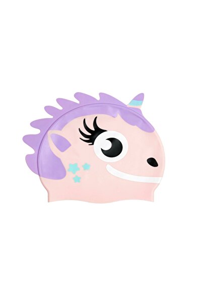 Decathlon Șapcă de înot din silicon - Model unicorn roz/violet - Mărime standard