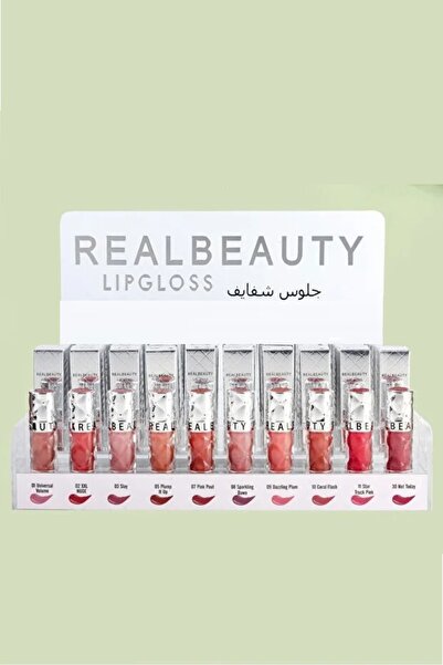 real beauty طقم قلوصات شفايف فاخرة مكونة من 10 قطع بالوان مختلفة من ريل بيوتي