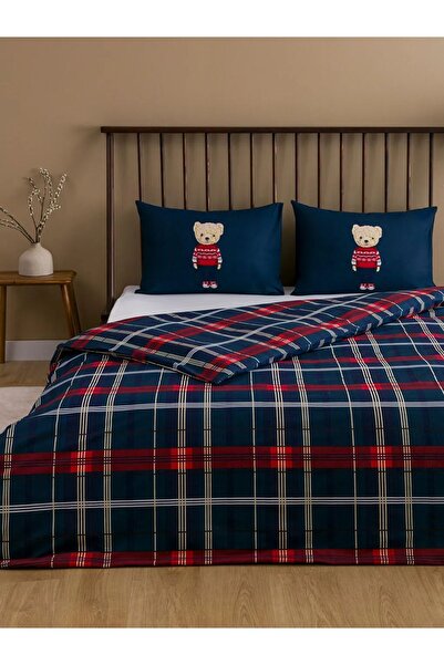 LC Waikiki Lcw Home Mixed Printed Teddy Bear Printed Double Bedding Set