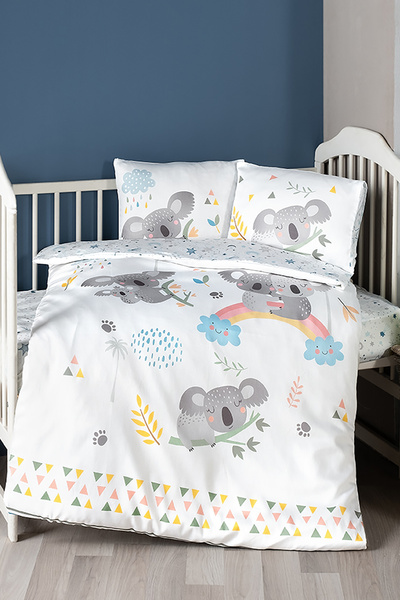 First Choice طقم غطاء لحاف أطفال من القطن بنسبة 100% من كوالا مطبوع