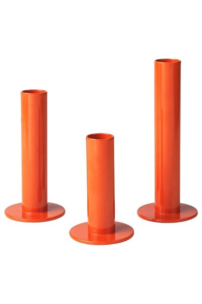 IKEA Tuvkornell 3 Lü Turuncu Mumluk Ev Dekorasyonu Renkli Şamdan