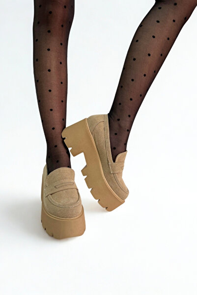 inizio Sand Suede Thick Sole Loafer P9090