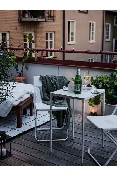 IKEA FEJAN Balkon Masası, Beyaz, Uzunluk: 50 cm Genişlik: 44 cm Yükseklik: 71 cm