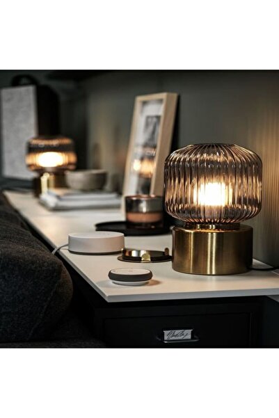 IKEA Solklint, Table Lamp, Brass-Grey, 28 cm