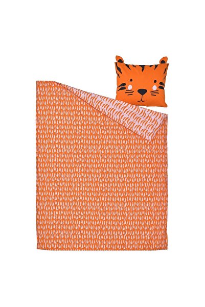 IKEA Çocuk Nevresim Takımı, Turuncu, 150x200/50x60 cm Kaplan Temalı
