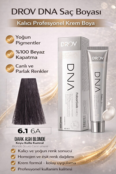 DROV KOZMETİK DNA Saç Boyası Kalıcı Profesyonel Krem Boya – Yoğun Pigment & P...