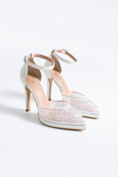 RUXENE Pantofi de mireasa din piele KLORA 10,5 CM Stone